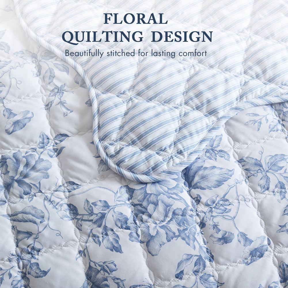 4 Pieces King  Quilt Set with Decorative Pillow,Blue Media 5