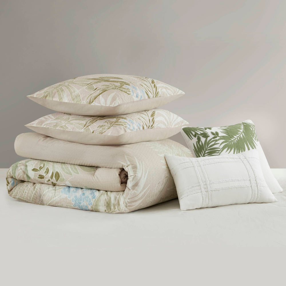 5-Piece Full/Queen Cotton Duvet Cover Set with Throw Pillow Media 12