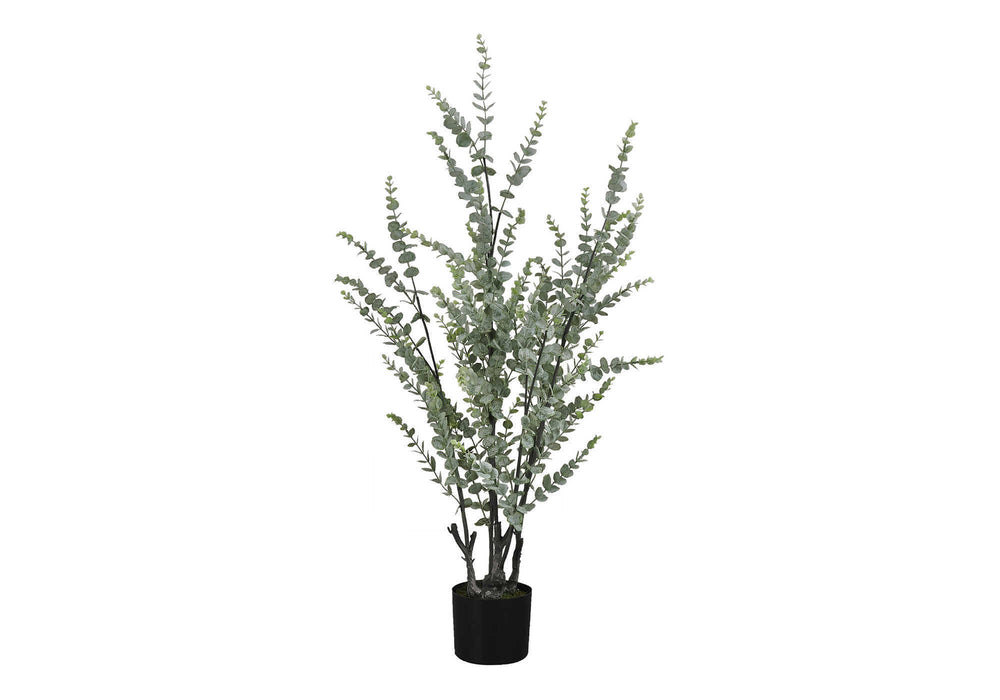 Artificial Plant, 44' Tall, Eucalyptus Tree, Indoor, Faux, Fake, Floor, Greenery, Potted, Real Touch, Decorative, Green Leaves, Black Pot Media 2