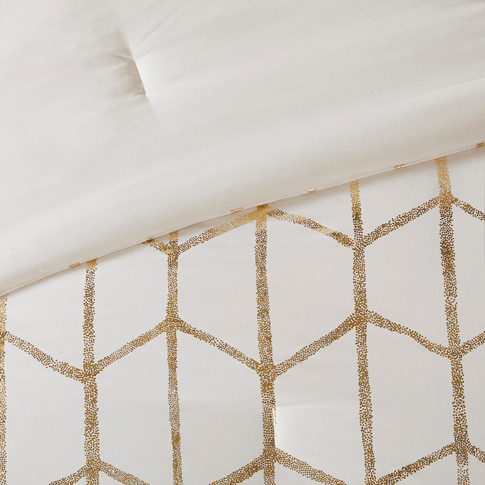 Full/Queen Metallic Printed Comforter Set Media 3