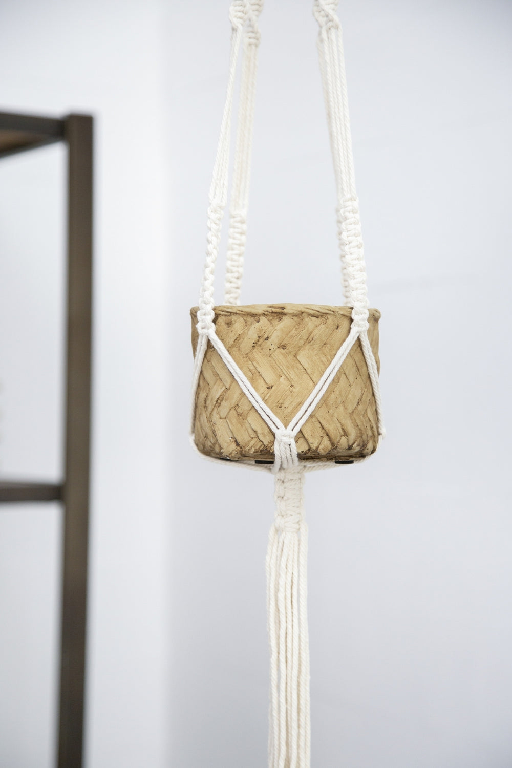 Set of 2, 5x5x4.5' Hanging Planter With Cotton Hanger, Bohemian Style Media 12