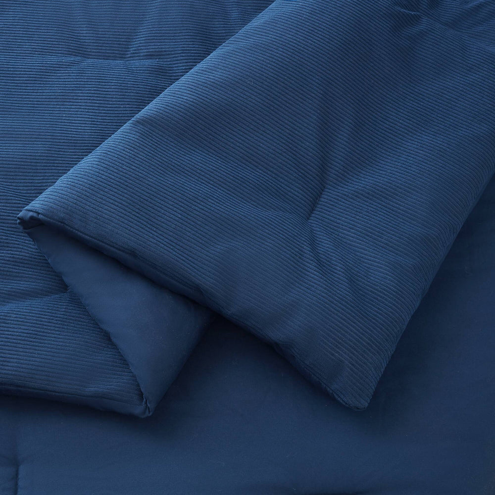 3 Pieces Full/Queen Comforter Set,Blue Media 9
