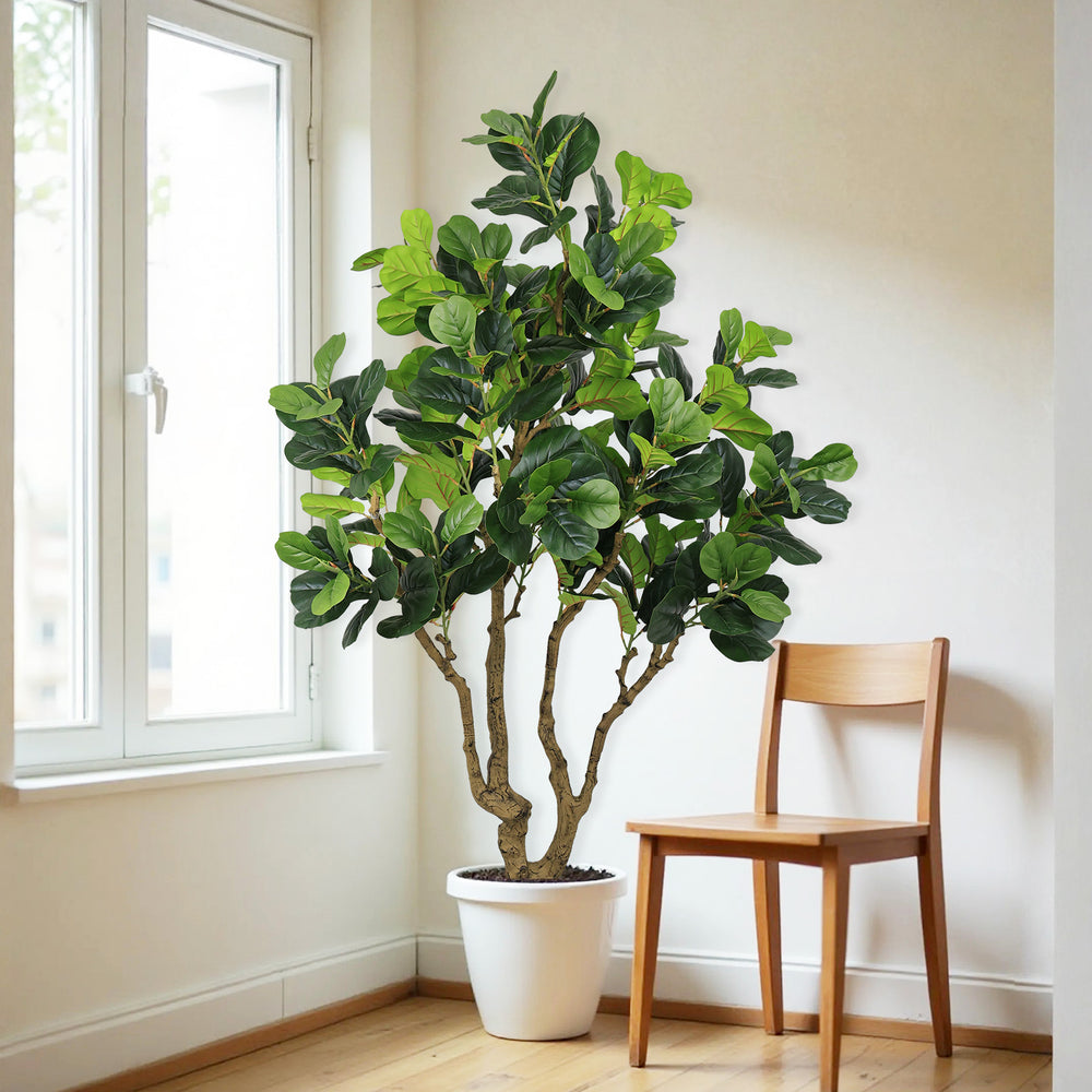 7FT Tall Artificial Banyan Tree Silk Plant – Large Faux Greenery with Natural Look Leaves for Indoor Outdoor Home Office Decoration, Potted Fake Tree, 1pc/set Media 9