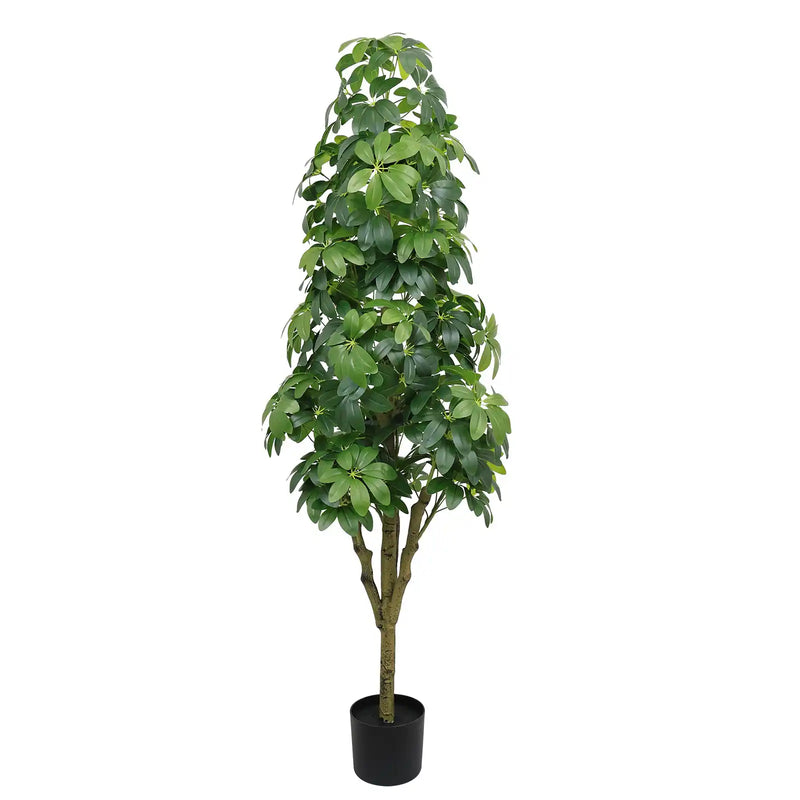 5.2FT Realistic Faux Tree with Lifelike Foliage in Green, Durable Plastic Construction for Indoor and Outdoor Use