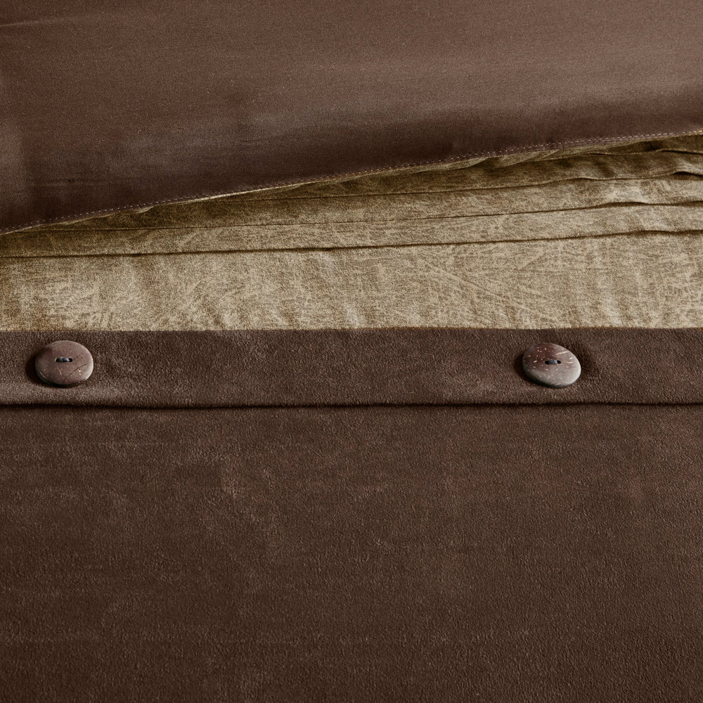 7 Piece Faux Suede Comforter Set Brown Queen Media 6