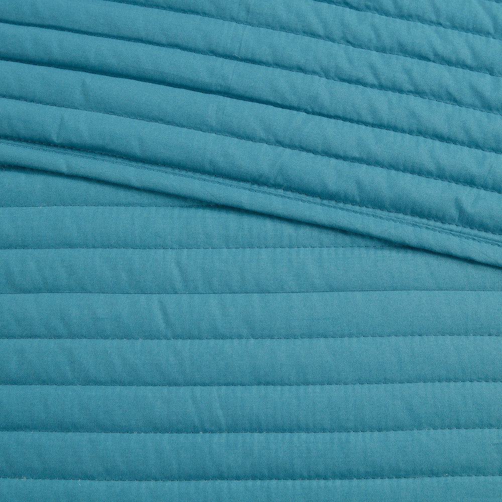 8 Piece Printed Seersucker Comforter and Quilt Set Collection Aqua King/Cal King Media 9