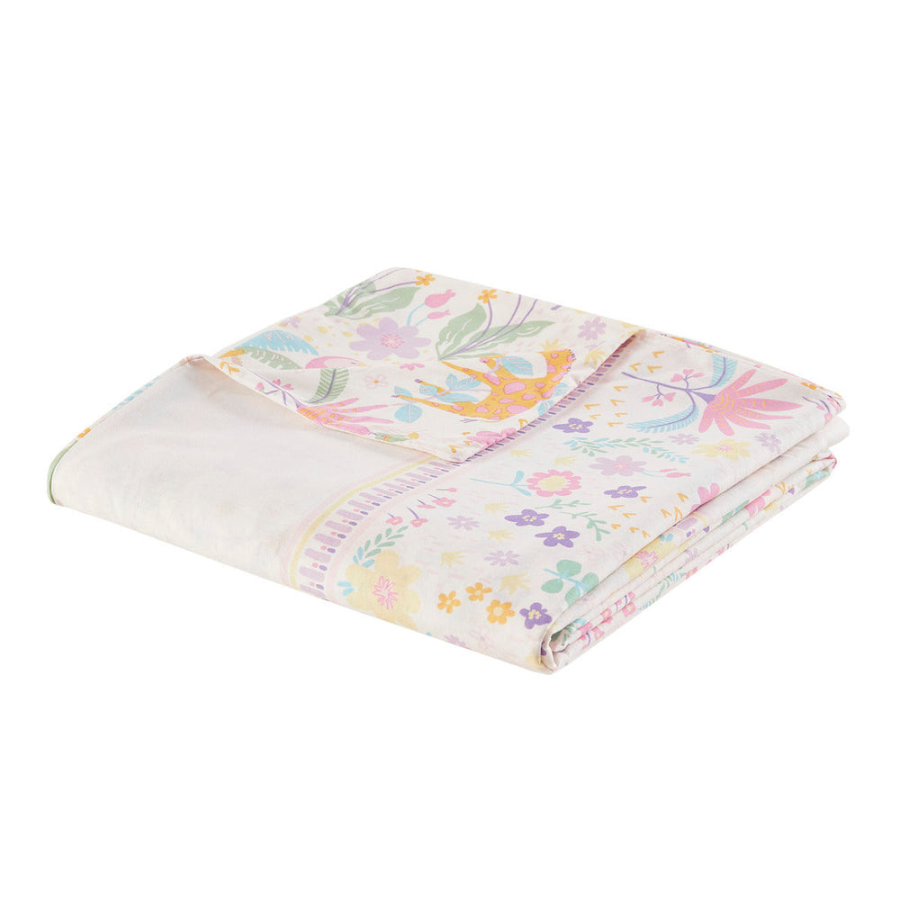 Twin Floral Reversible Cotton Duvet Cover Set with Throw Pillow Media 14