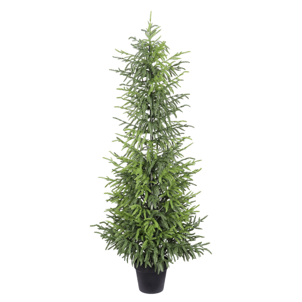4' Artificial Real Touch Pine Tree in Black Plastic Pot, 1pc/set Media 5