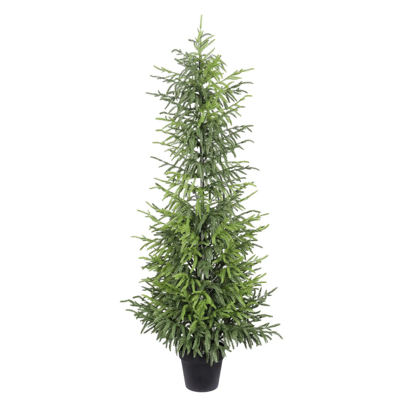4' Artificial Real Touch Pine Tree in Black Plastic Pot, 1pc/set