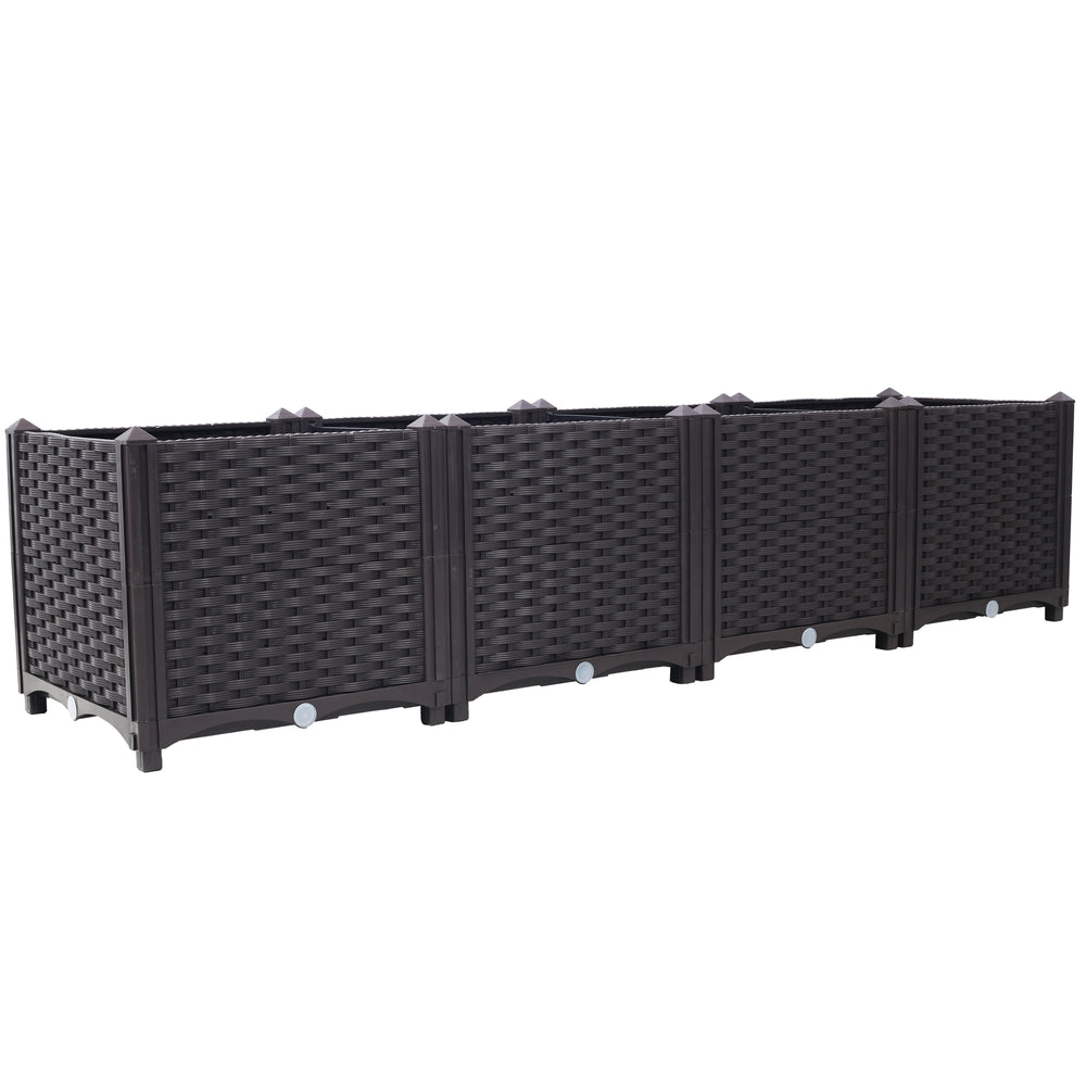 Deep Raised Garden Bed Plastic Planter Boxes for Vegetables Flowers Herbs and Succulents,Self-Watering Planter Box Raised Bed to Grow Flowers, Herbs & Vegetables, 63' L X 15.7' D X 14.7' H Media 6