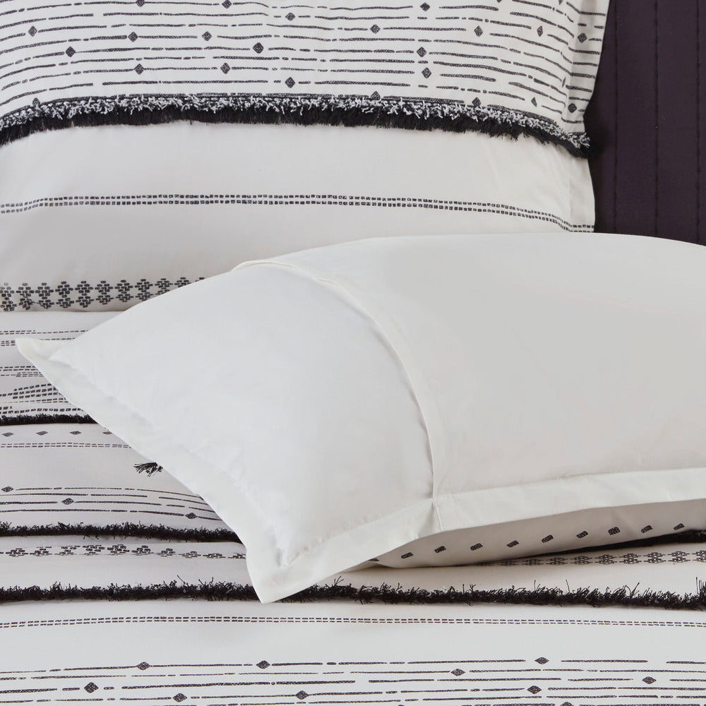 Full/Queen Cotton Printed Duvet Cover Set with Trims Media 7