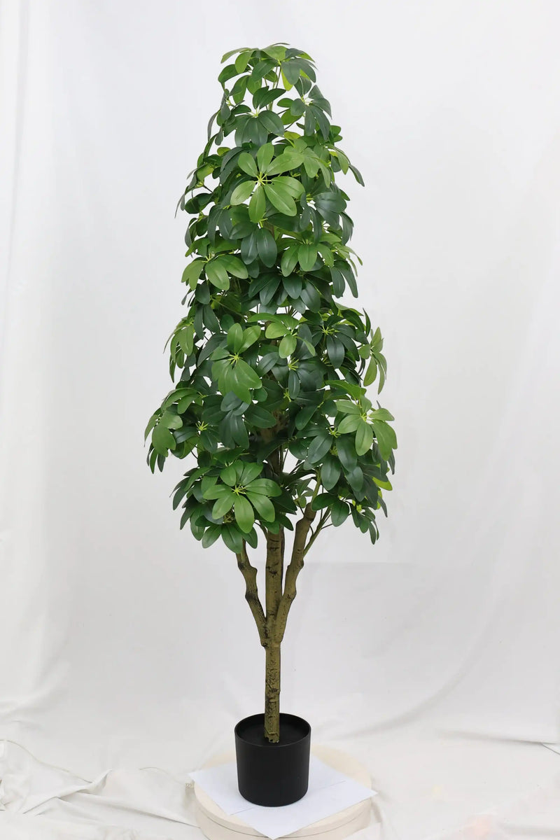 5.2FT Realistic Faux Tree with Lifelike Foliage in Green, Durable Plastic Construction for Indoor and Outdoor Use