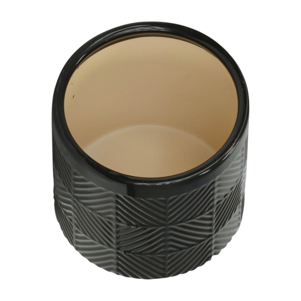 S/2 6/8' TEXTURED PLANTERS, SHINY BLACK Media 5