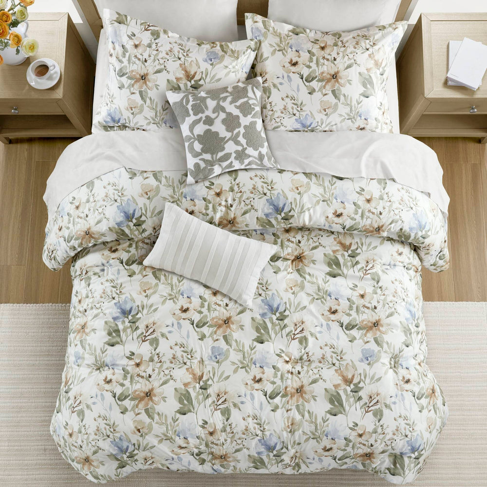 6PCS Cal King Cotton Sateen Print Oversized Comforter Set Media 20