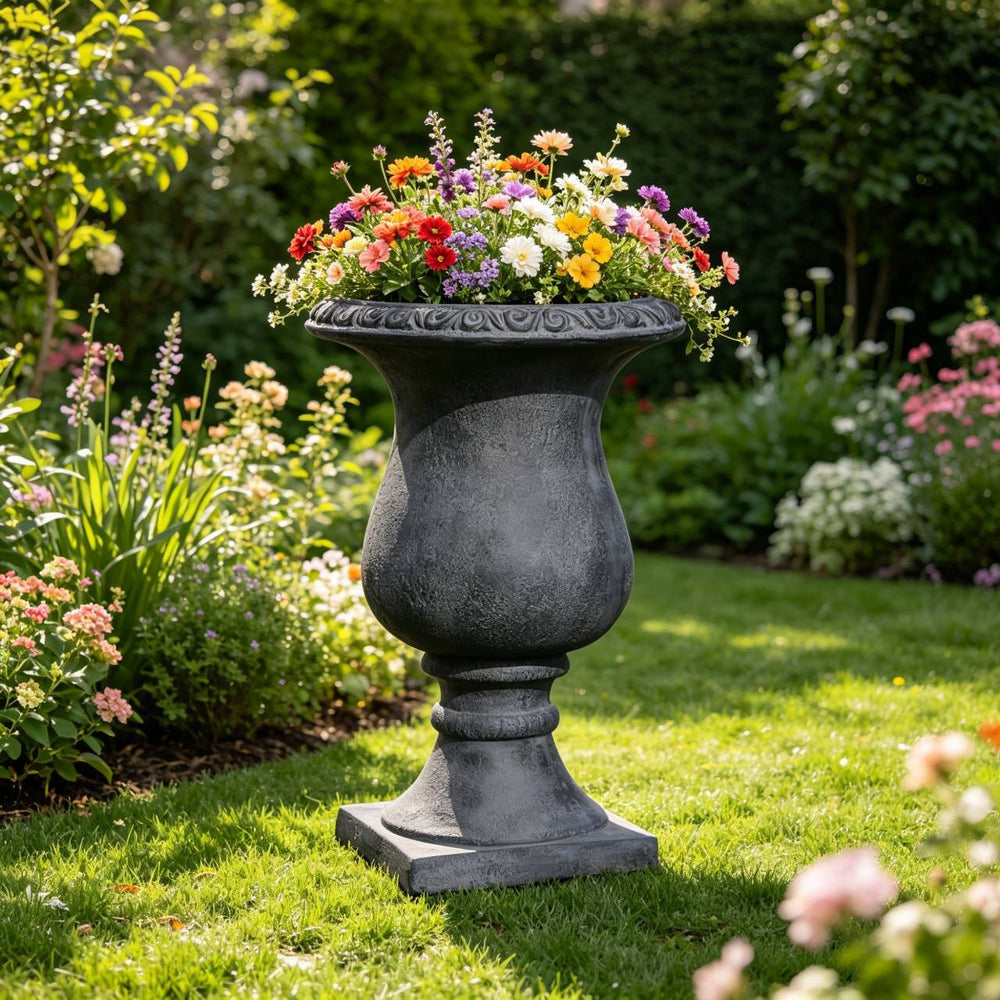 MGO Garden Planter, Garden decoration and planting,Color Antique Black, Size 26.38'X16.53 'X16.53 ' Media 1