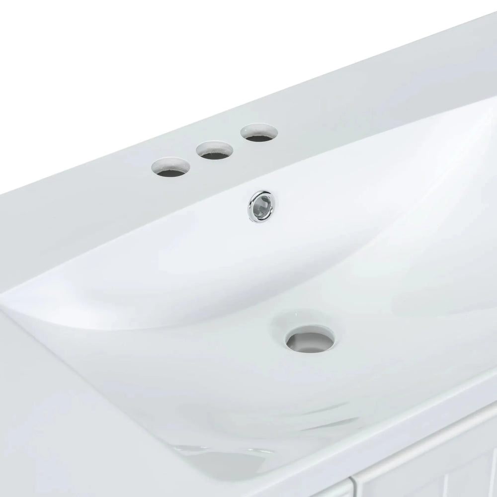 Bathroom Vanity With Sink 36 Inch Solid Wood White Cabinet & Drawers Media 33