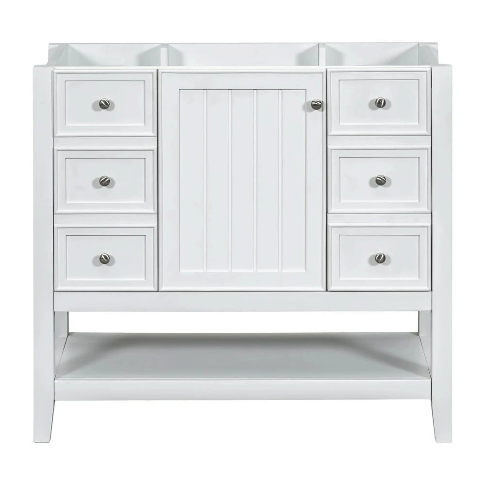 Bathroom Vanity With Sink 36 Inch Solid Wood White Cabinet & Drawers Media 19