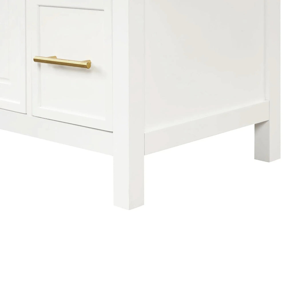 Bathroom Vanity Solid Wood & MDF White Finish With Sink Top & Ample Storage Media 26