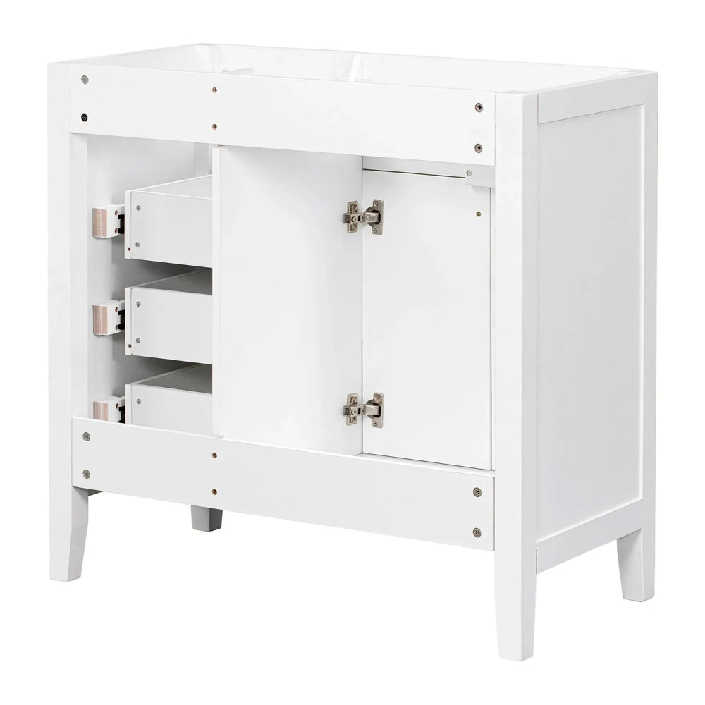 Bathroom Vanity Base 36 Inch Solid Wood With Drawers Cabinet Base Media 15