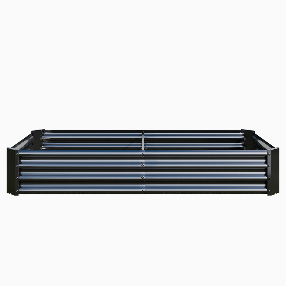 2PCS Black 6×3×1ft Metal Raised Rectangle Garden Planter Beds Media 5