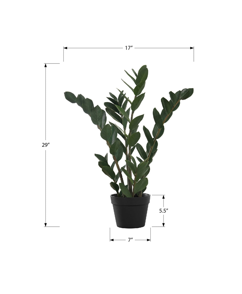Artificial Plant, 29' Tall, Zz Tree, Indoor, Faux, Fake, Floor, Greenery, Potted, Real Touch, Decorative, Green Leaves, Black Pot Media 7
