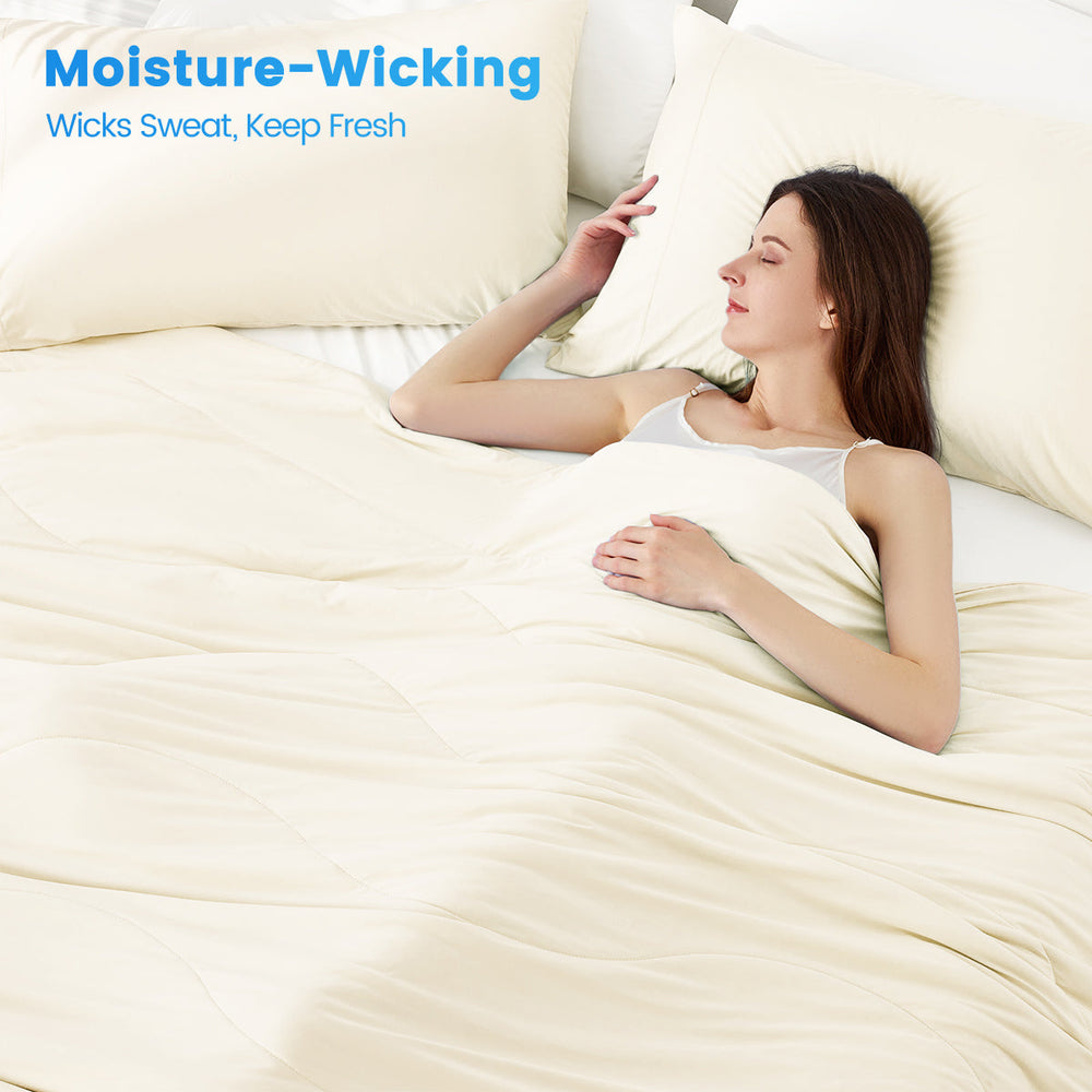 1-Piece 90x90' Cooling DA Comforter,Ivory Media 11