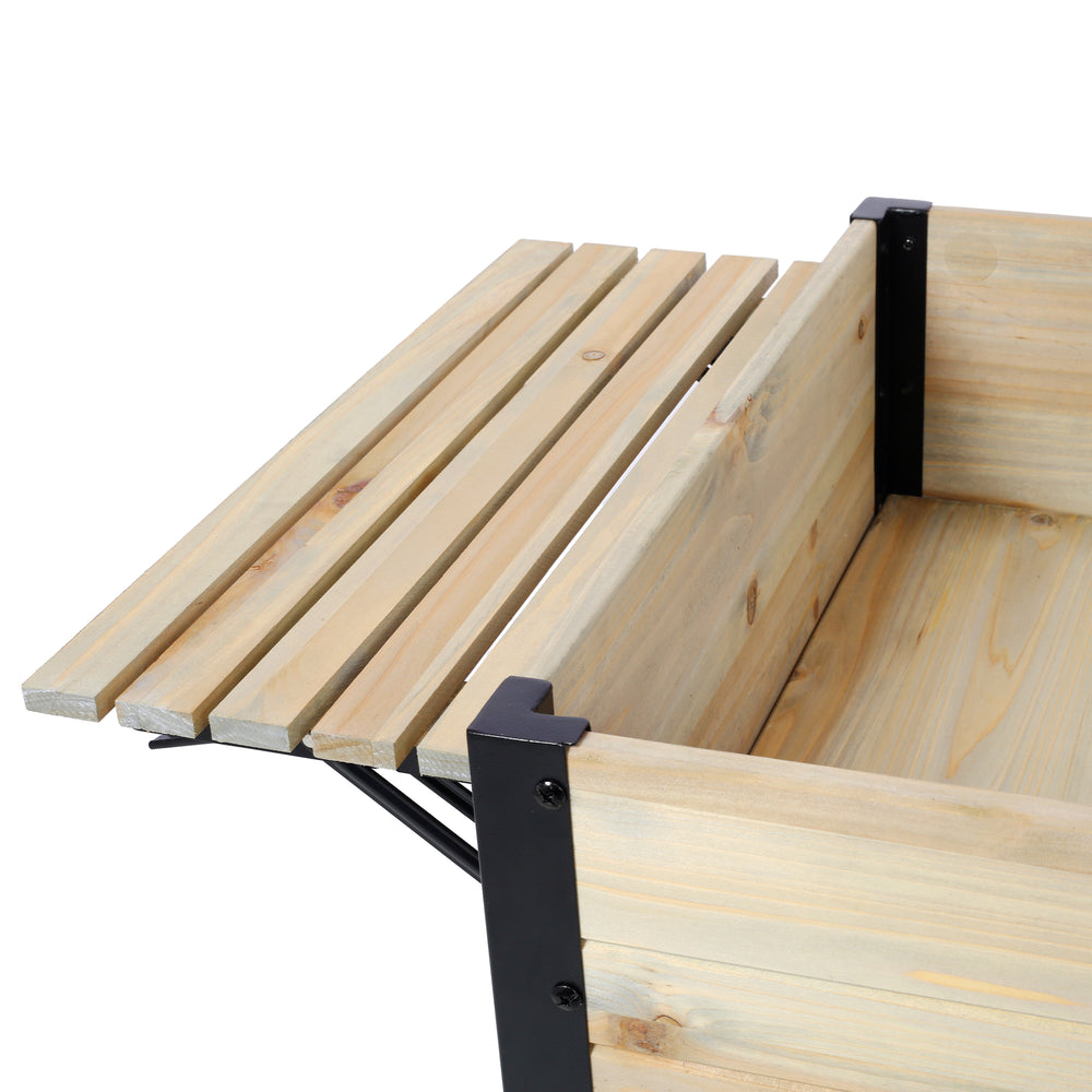 Raised Garden Bed, Metal Leg Wood Planter Boxes with Folding Storage Shelf,Elevated Planter Box for Growing Fresh Herbs, Vegetables, Flowers Great for Outdoor Patio, Deck, Balcony Media 17