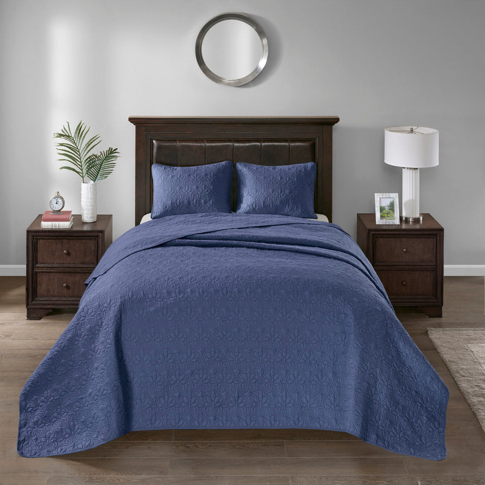 Reversible Quilt Set Navy King/Cal King Media 3