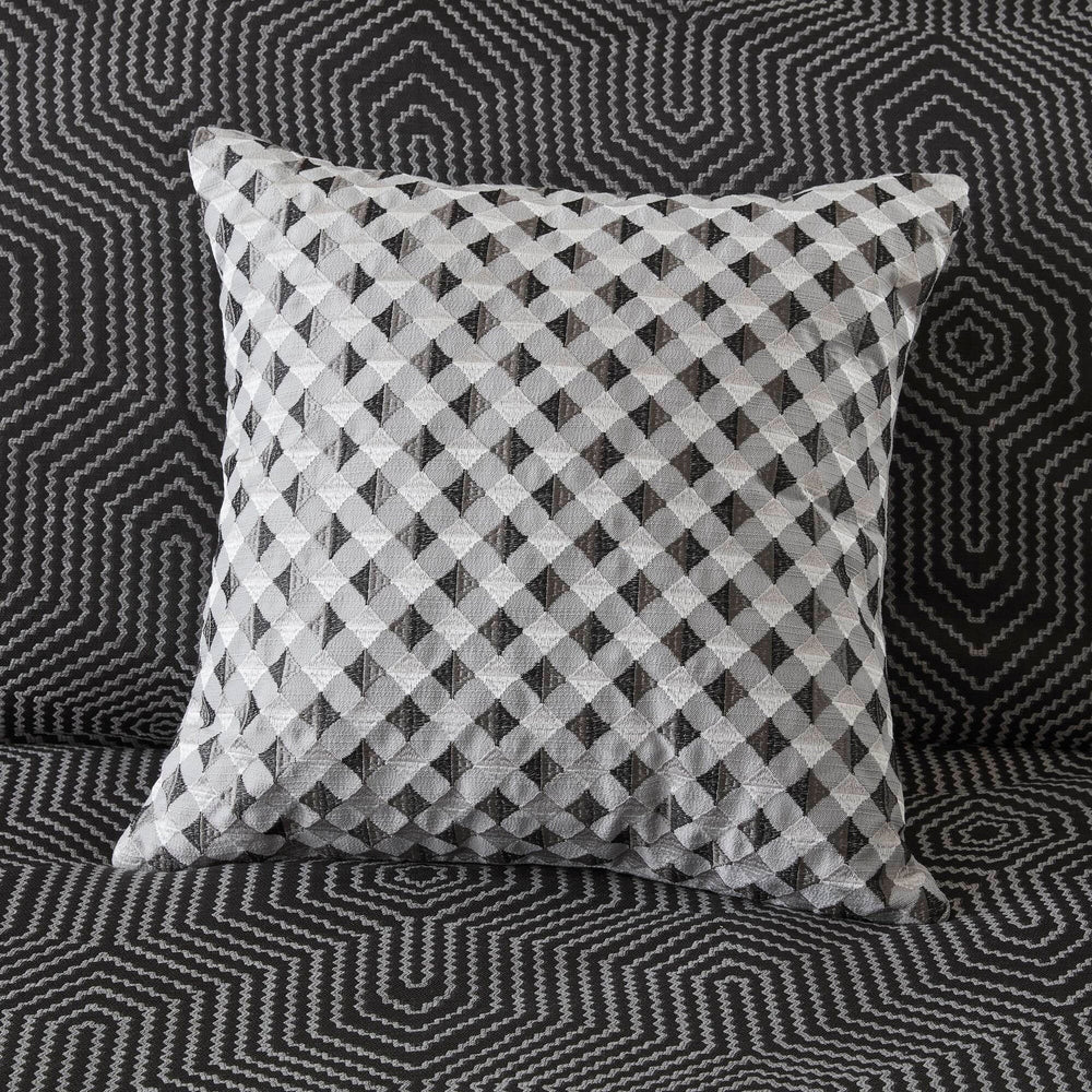 9 Pieces King Comforter Set,Black Multi Media 3