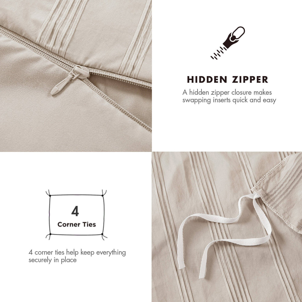 2-Piece Twin/Twin XL Woven Striped Duvet Set Media 3
