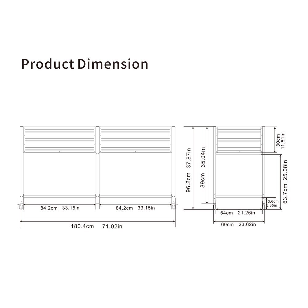 Dual Tier Elevated Metal Raised Garden Bed with Lockable Wheels & Lower Storage Shelf, Dark Gray Staggered Raised Planter Box for Vegetables Herbs Flowers, Outdoor Patio Backyard Raised Planting Bed Media 4