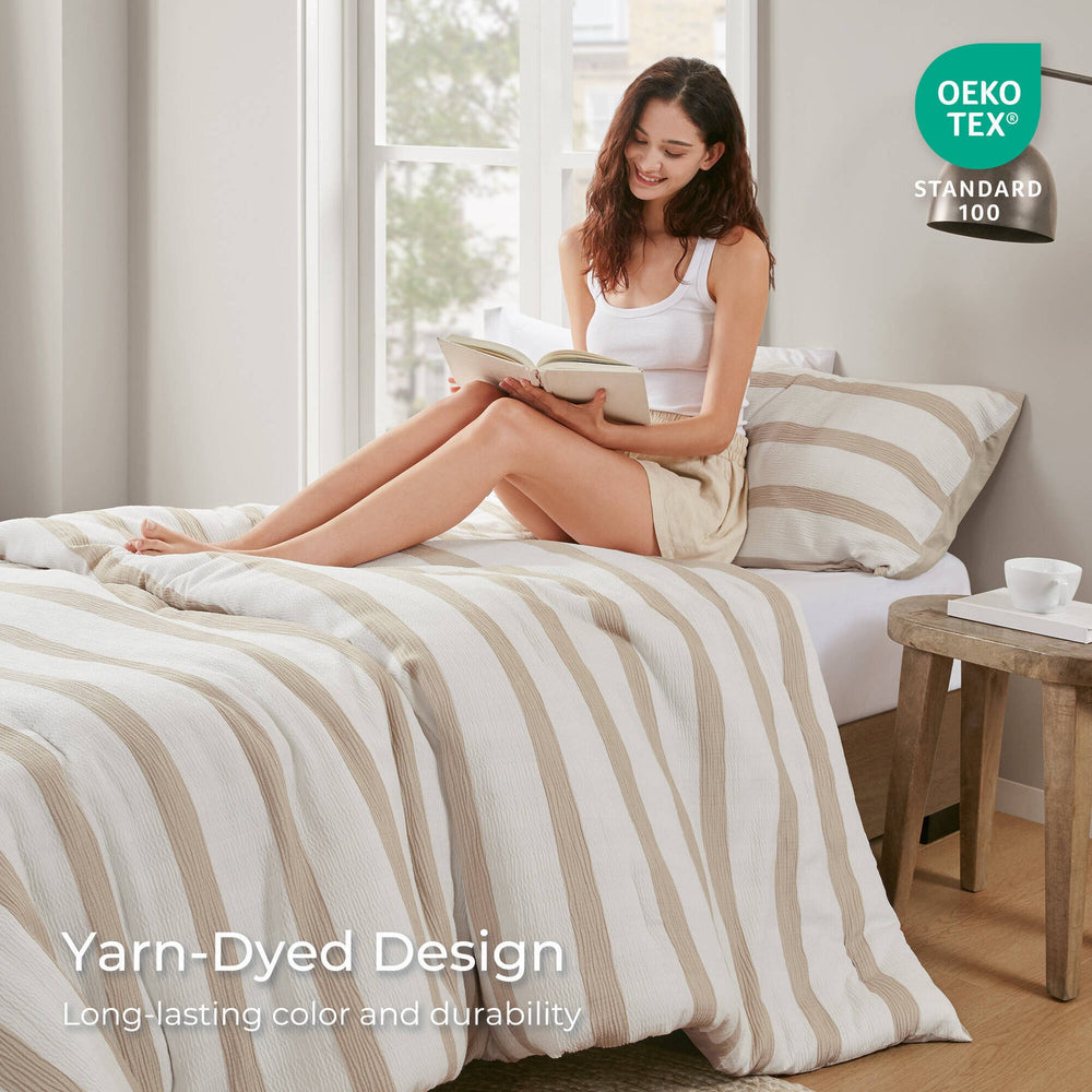 2-Piece Twin/Twin XL Yarn-dyed striped comforter Media 6