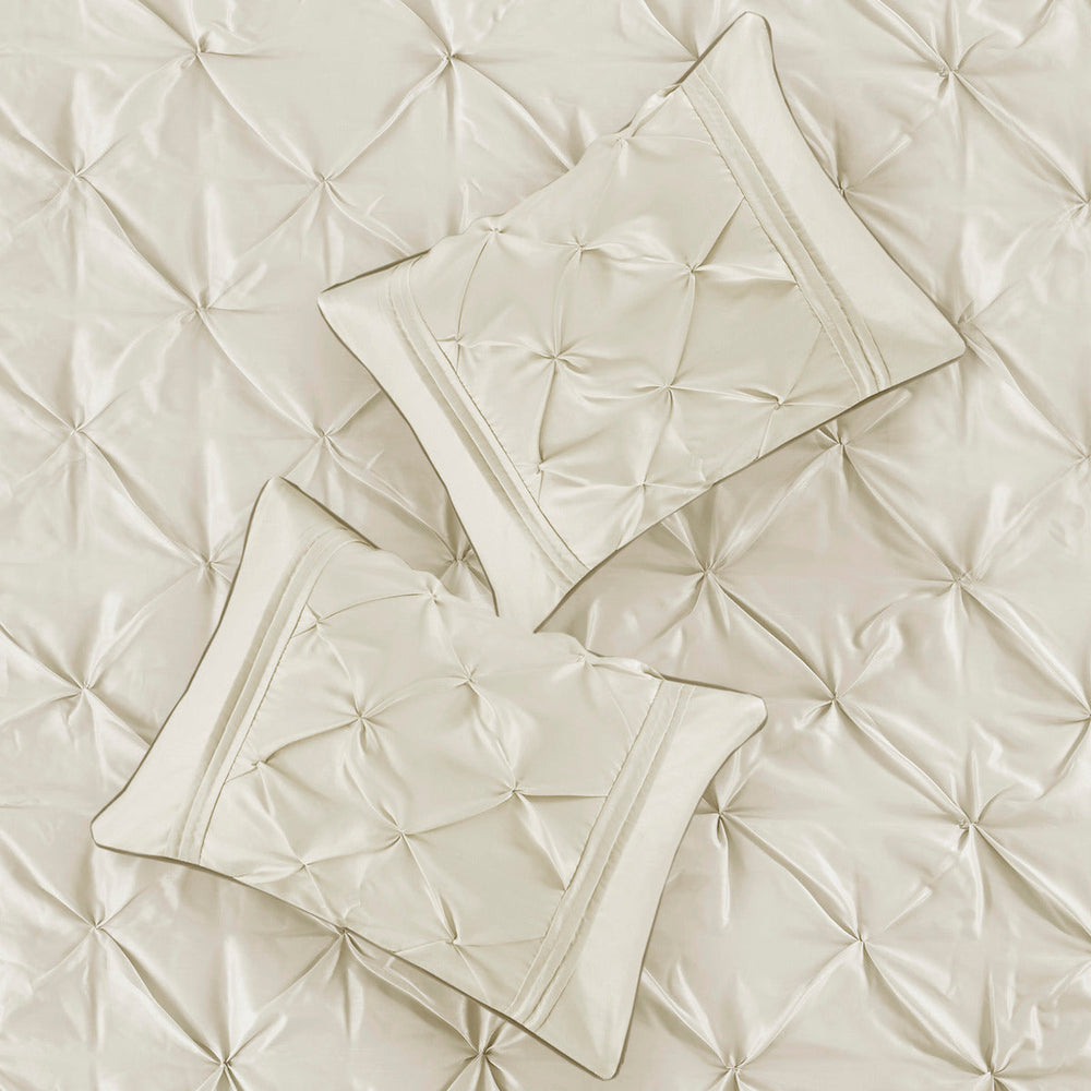 7 Piece Tufted Comforter Set Ivory Cal King Media 2