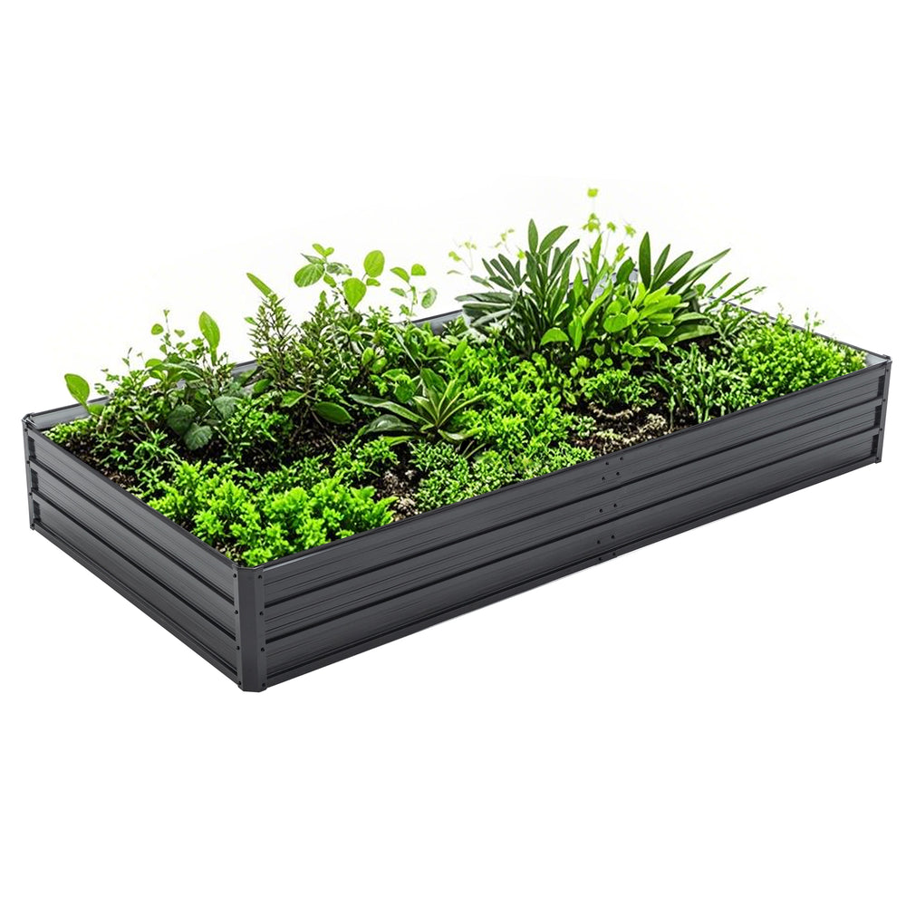 Galvanized Raised Garden Beds Outdoor // 8×4×1 ft Planter Raised Beds for Gardening, Vegetables, Flowers // Large Metal Garden Box Media 2