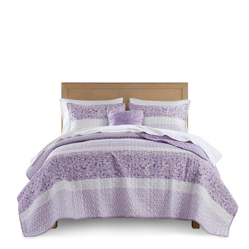 4 PCS Full/Queen Seersucker Quilt Set with Throw Media 5