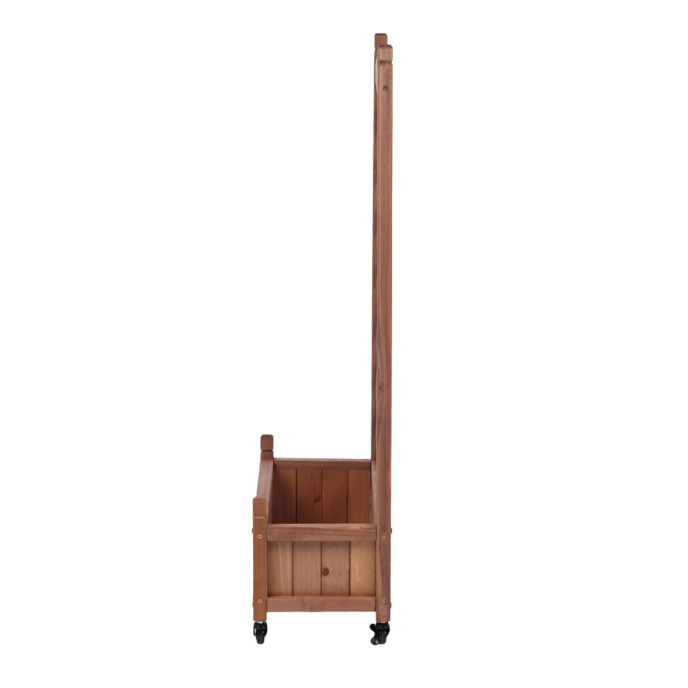 Natural Wood Raised Garden Bed with Trellis 2 Pack, Outdoor Planter Box & Plant Stand for Climbing Plants, Brown Solid Wood, 25L x 11W x 42.3H inches Media 17