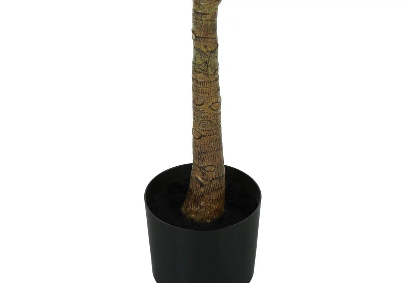 Artificial Plant, 47' Tall, Fiddle Tree, Indoor, Faux, Fake, Floor, Greenery, Potted, Real Touch, Decorative, Green Leaves, Black Pot
