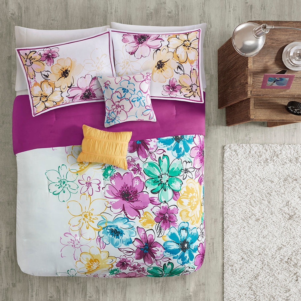 Full/Queen Floral Comforter Set Media 9