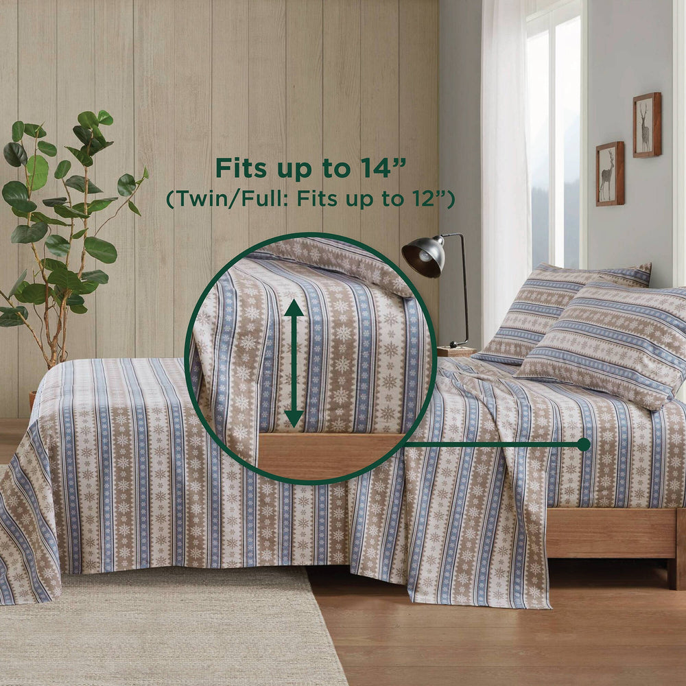 3 PCS Twin Sheet Set Blue Snowflake Media 4