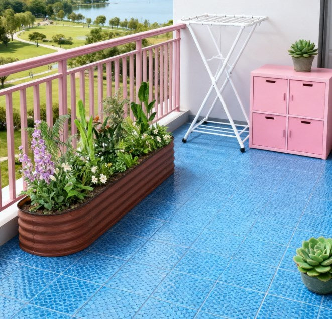 Metal Planter,Metal Planter Box with Safety Edging,Galvanized Raised Garden Bed Kit Media 6