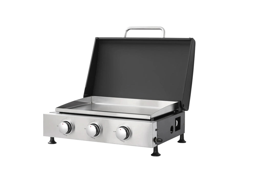 Outdoor Gas Grill Cast Iron Grates Three Burner Barbecue Station Kit Media 3