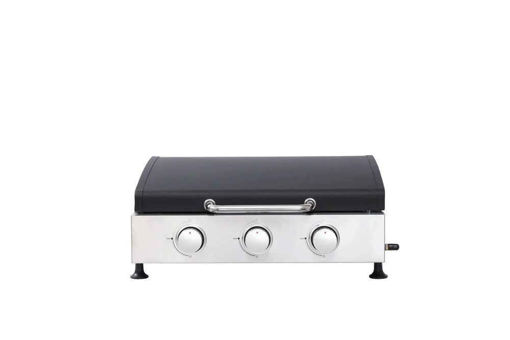 Outdoor Gas Grill Cast Iron Grates Three Burner Barbecue Station Kit Media 4