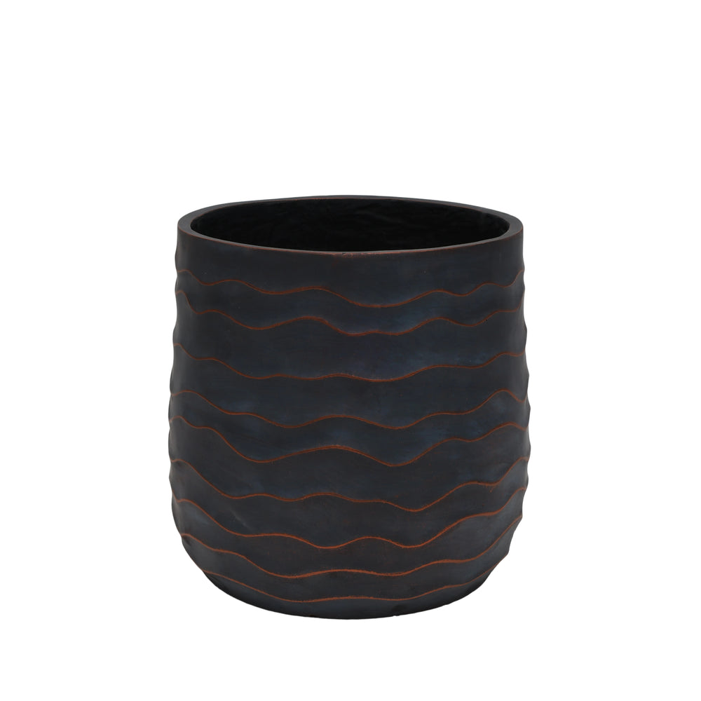 Large Round Planters Set of 2 (16.14'x15.75' & 11.8' x11.42'') - Lightweight Magnesium Oxide Plant Pot with Texture -Concrete Planter Pots with Drainage Hole – Indoor & Outdoor Use Media 7