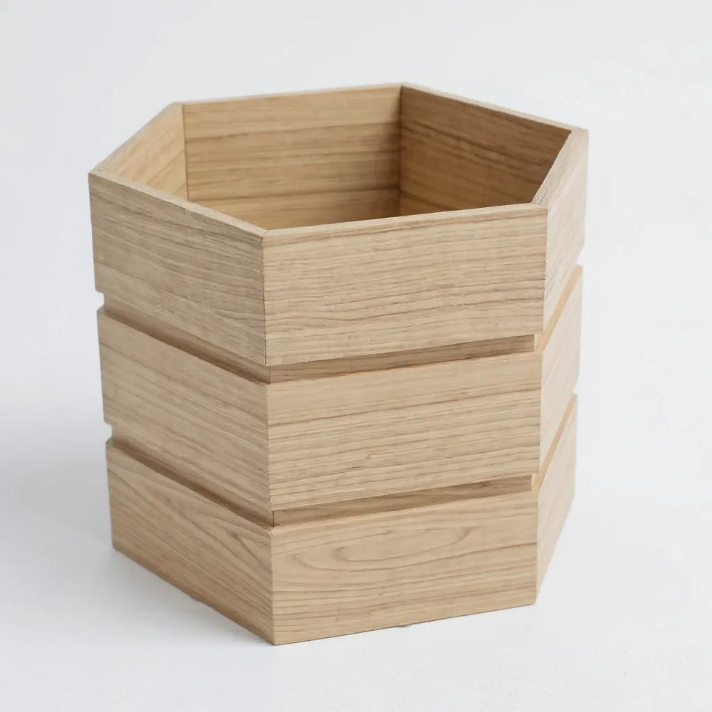 Hexagon Terrace Planter Box Tall - Ash Brown Media 1