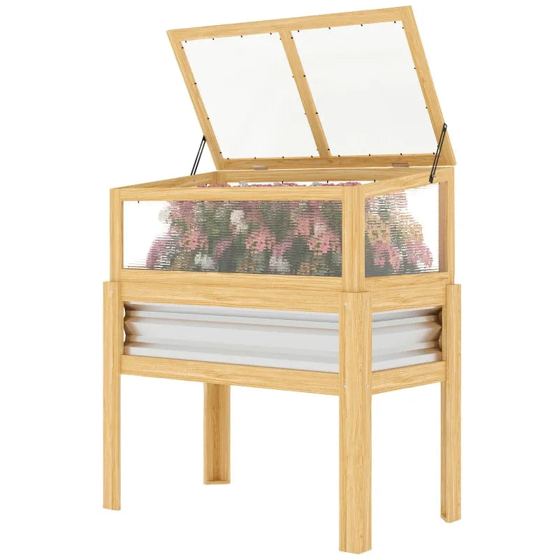 Stylish Flowers Box,Elevated Planter Box,Raised Garden Bed Media 3