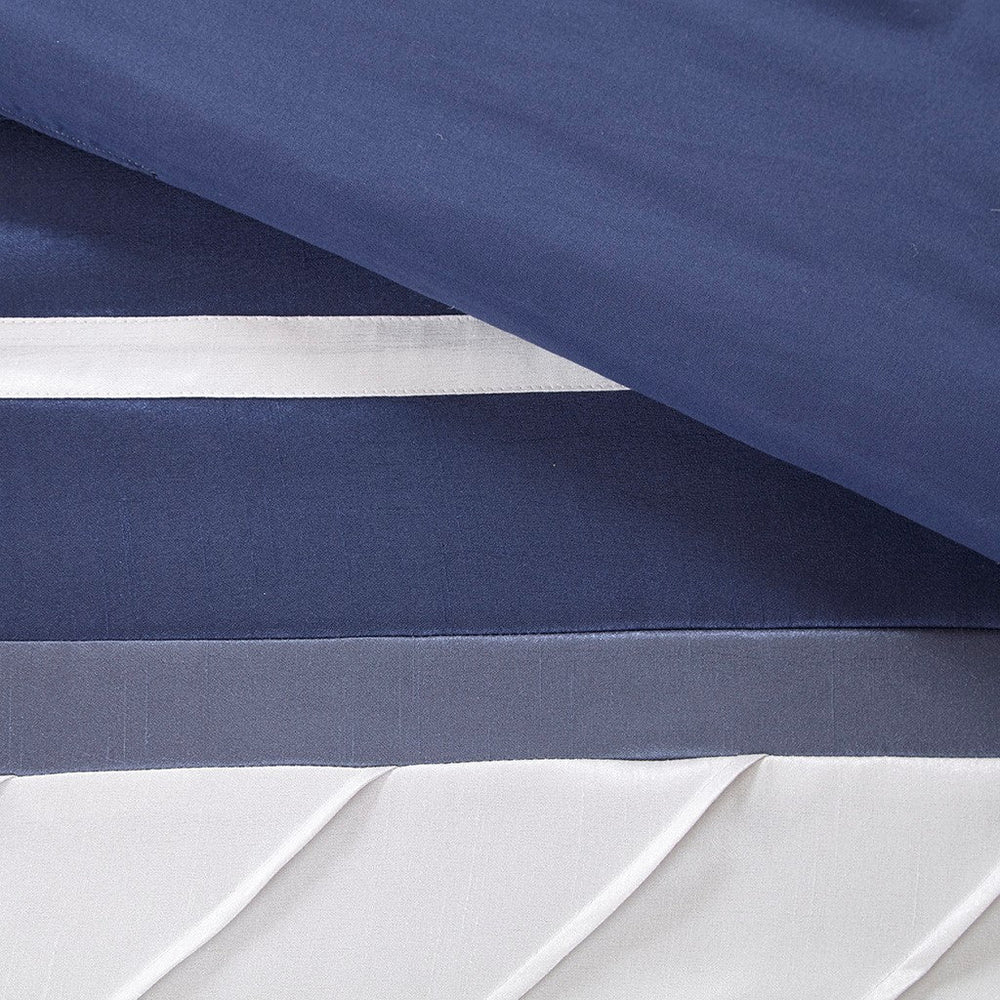 7 Piece Comforter Set Navy Queen Media 5