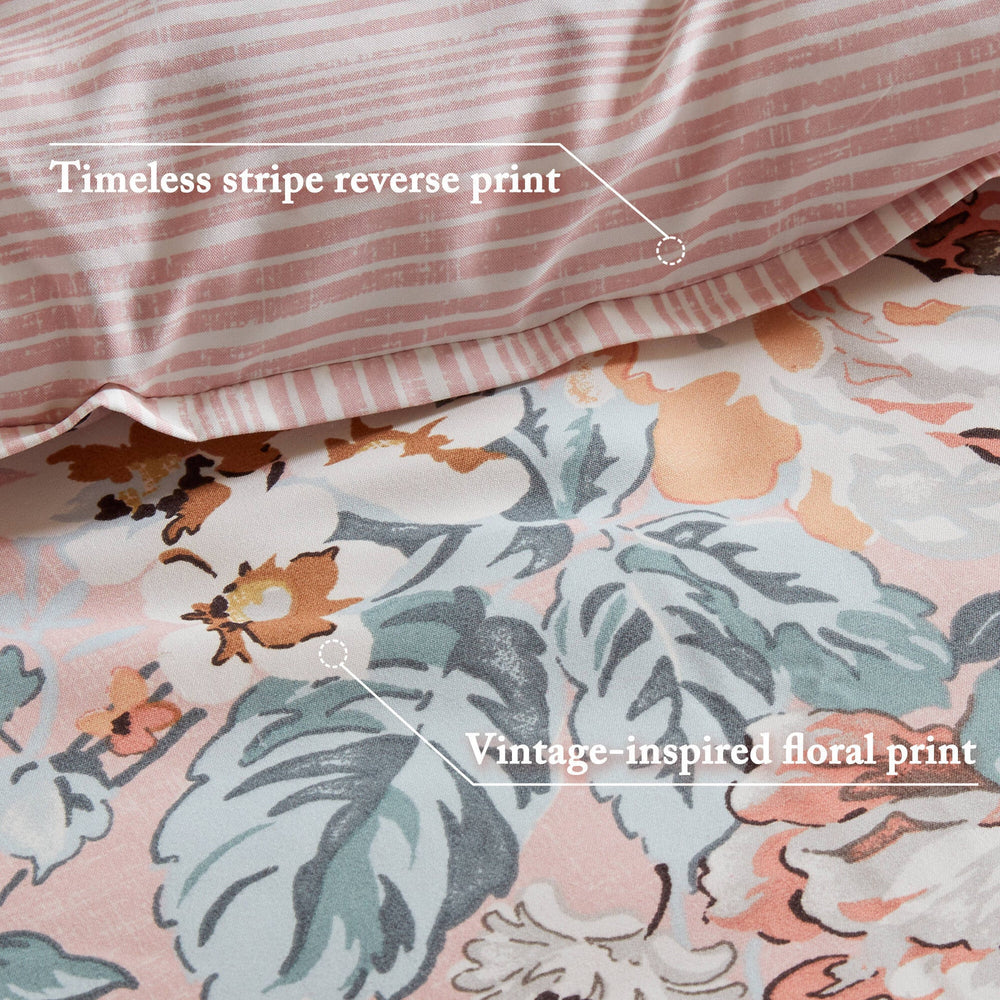7-Piece Full 7 Piece Vin -inspired Collection floral print,Pink Media 2