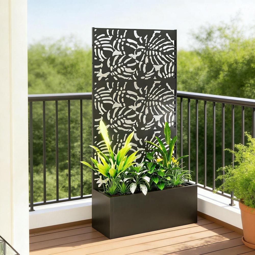 Trellis Planter,Efficient Drainage Planter Box,Spacious Metal Planter Box Media 1