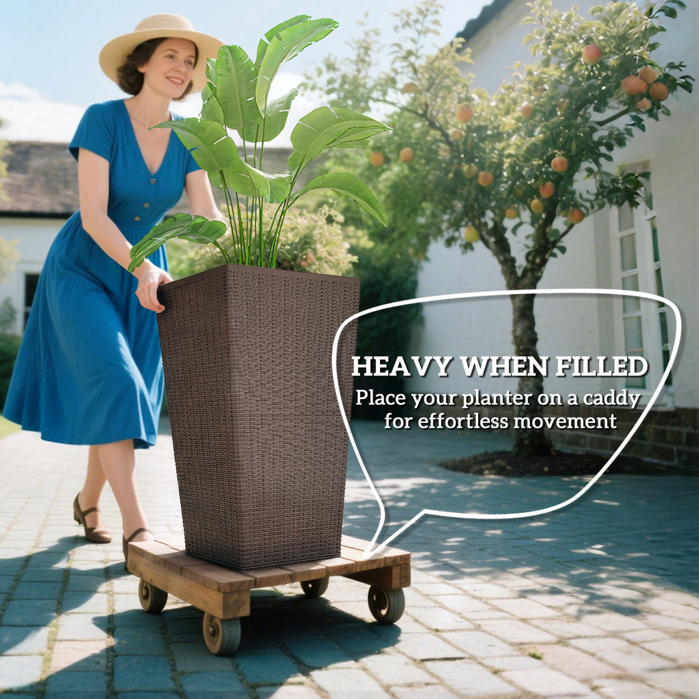 Outdoor Flower Plant Pots,Set of 3 Tall Planters with Drainage Hole,for Outdoor and Indoor Planters Media 5