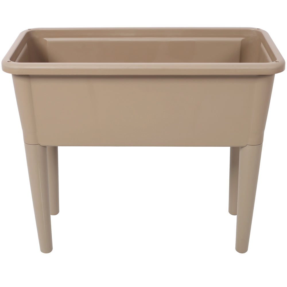 2PCS Raised Garden Bed with Ventilated Transparent Greenhouse Lid, Elevated Planter Box with Removable Legs for Vegetables & Flowers, light brown Media 7